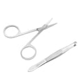 thumbnail image 3 of Professional Nose Hair Clipper Set, Stainless Steel Portable Eyebrow Scissors And Tweezers Small  For Triming The Hair, 3 of 8