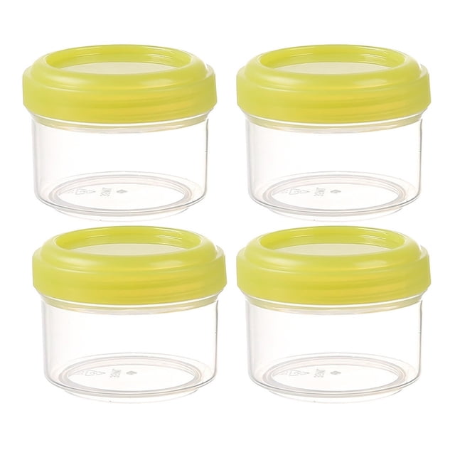 Food Storage 2 Product Title Not Required to Include SKU Details but Focused Organization Solution for Home Kitchen with Refillable Round Jars 35ml Leakproof Lids 4-Pack 4PCS