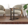 thumbnail image 1 of Safdie & Co. Table d'Appoint en Forme de C, Plateau en Bois Récupéré Marron et Base en Métal Noir, 1 of 4