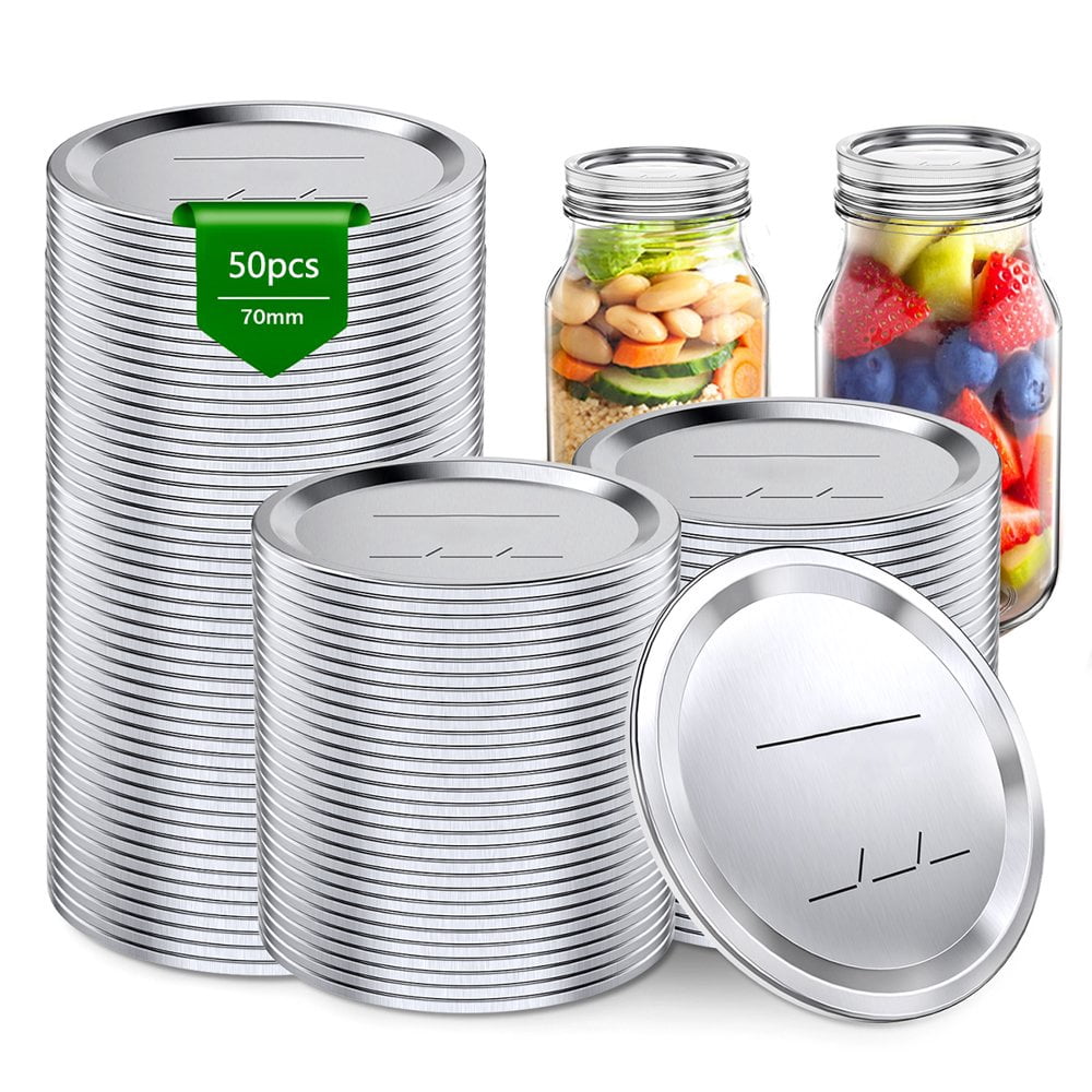 Couvercles de Mise en Conserve à Ouverture Régulière Couvercles de Pots en Fer-Blanc Réutilisables Couvercles Hermétiques pour Épices Bonbons Biscuits Confitures Boissons Thé Café