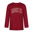 thumbnail image 4 of Men's T-Shirts 3/4 Sleeve Comfortable Crewneck Graduated Color Fit Brick Red Beach Vacation Fall Clothes size M, 4 of 4