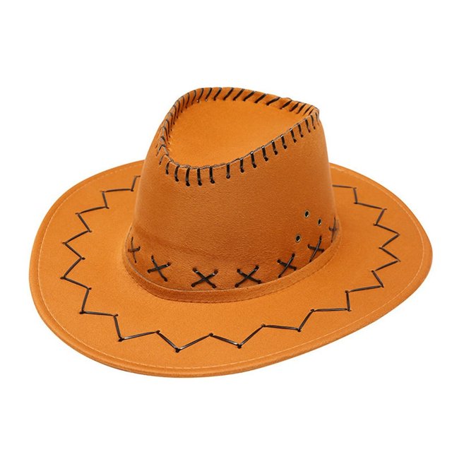 Chapeau de Soleil Cowboy Adulte Décontracté Solide Suture Été Mode Western Large Bord Polyester