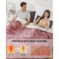 thumbnail image 4 of Ourlova King Size Electric Blanket with Dual Controls Velvet Soft Fast Heating Blankets 4 Heat Settings and 10H Auto Off Machine Washable ETL Certified 90×100 Inch Pink, 4 of 8