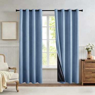 Blackout Curtains for Living Room Privacy and Noise Reduction | Grommet Top Lined Thermal Insulating Curtains | Heat and Light Blocking Window Drapes for Home, Bedroom, and Sliding Doors