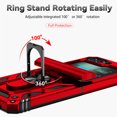 thumbnail image 4 of for Samsung Galaxy Z Flip 6 Rugged Phone Case Cover, Kickstand TPU Bumper Drop Proof Durable Military Grade Protective Case Cover for Samsung Galaxy Z Flip 6, Red, 4 of 11