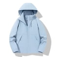 thumbnail image 2 of WRKEKC Reversible Hooded Windbreaker Women, Packable Lightweight Waterproof Zip Up Rain Jacket, 2 of 3
