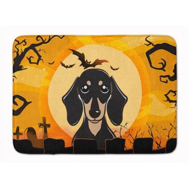 Carolines Treasures BB1773RUG Tapis en Mousse à Mémoire de Forme Lavable en Machine Halloween Lisse Noir & Beige Dachshund