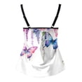 thumbnail image 4 of NIEWTR Tankini Haut pour Femmes, Maillots de Bain à Col Rond, Maillot de Bain Modeste à Effet Ventre Plat, Bretelles Spaghetti, Haut de Tankini (Blanc, G), 4 of 5