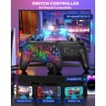 thumbnail image 4 of Manette Pro Switch, Joysticks de Manette Switch, Manette Switch pour Nintendo Switch/OLED/Lite, Télécommande Sans Fil Switch Pro ZRZLMVP pour PC/IOS/Android avec Fonction Turbo, 1000mAh, Spiderweb Black, 4 of 14