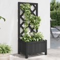 thumbnail image 1 of vidaXL Planter with Trellis Black Solid Wood Fir, 1 of 5