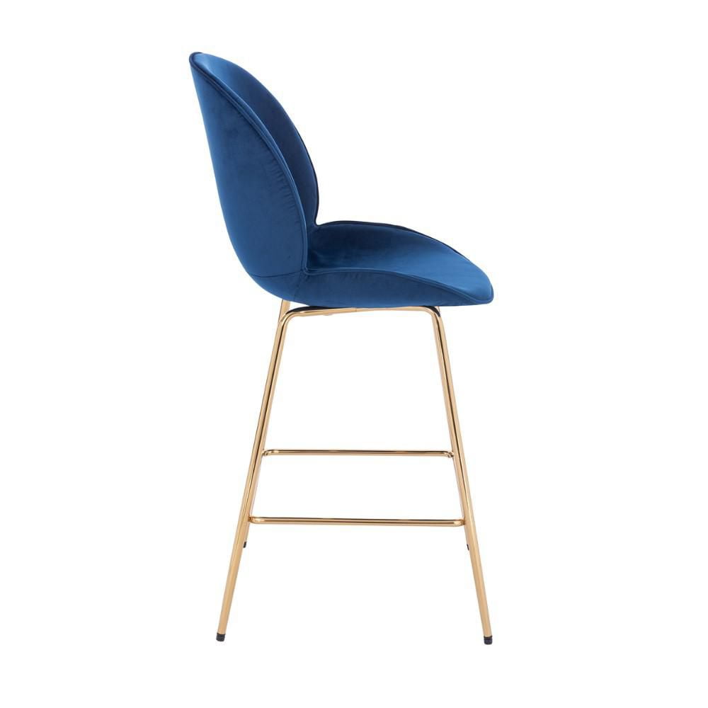 TABOURET LOTUS GOLD (SIÈGE SLIM) avec revêtement en velours doux et pieds en métal doré