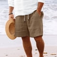 thumbnail image 2 of Plebaso Mens Shorts Summer Beach Shorts with Drawstring Solid Color Lightweight Vacation Pocket Shorts, 2 of 6