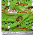 thumbnail image 1 of Soimoi Velvet Fabric Lighthouse,Bird & Tree Nature Print Sewing Fabric Yard 58 Inch Wide, 1 of 1