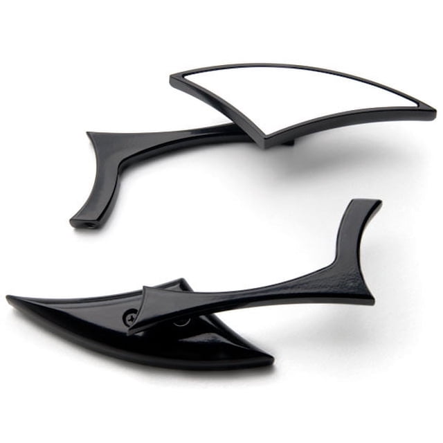 Krator Custom Rear View Mirrors Black Pair w/Adapters Compatible with Kawasaki VN Vulcan Classic Drifter 800
