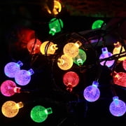 Dvkptbk Light String Solar LED Outdoor Light String Solar Spherical String Outdoor Ambient Crystalline Globes Christmas Garden Patio Light Strip Colourful Lights Courtyard Lights
