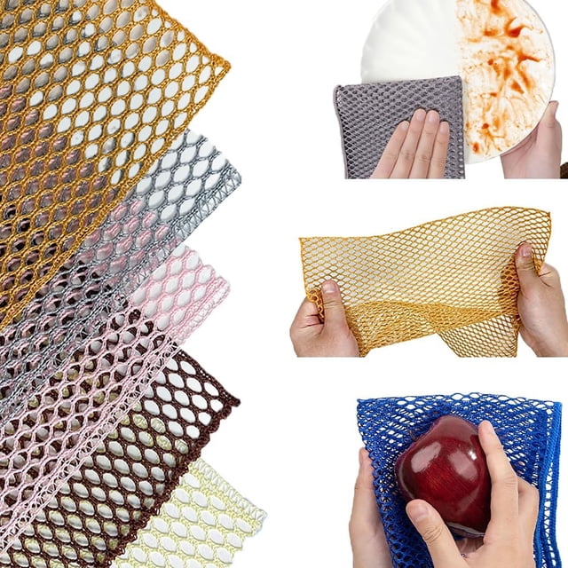 Sales Today Clearance! Multipurpose Mesh Dishwashing Rags Upgraded Multifunctional Double Layer Washing Dishes Rags For Wet And Dry 2025 Non Scratch Dishcloth Kitchen Cleaning Supplie