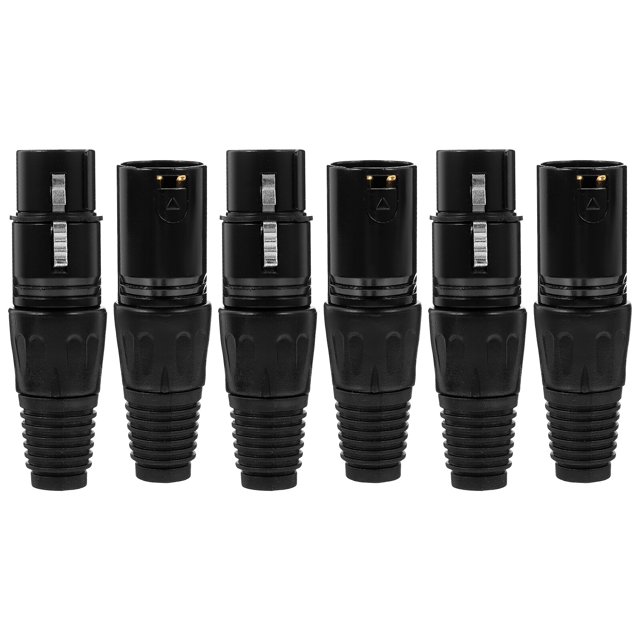 6 Pcs Fiche XLR Remplacement Ligne de Microphone Fiches 3 Broches Femelle Mâle