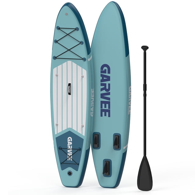 Garvee Inflatable Stand-up Paddle Board, 11' x 34'' x 6'', with Camera Mount, Green