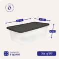 thumbnail image 4 of Homz Snaplock Bac de Rangement Organisateur Transparent 6 Qt avec Couvercle (Lot de 10), 4 of 9