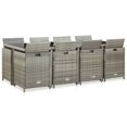 thumbnail image 2 of vidaXL 13 Piece Outdoor Dining Set with Cushions Poly Rattan Grey, 2 of 5