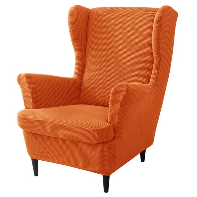 CHOK 2024 Wing Chair Slipcover Chair Covers For Wingback Chairs Stretch Sofa Cover Furniture Protector Couch Soft With Elastic Bottom-Pink-Chair Cover