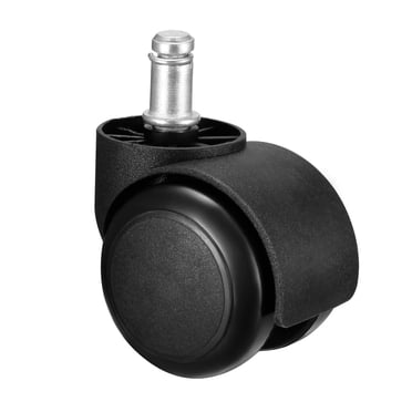 Unique Bargains Roulettes de Chaise de Bureau Roues 2 Pouces Roue en PU Tige 11 mm Roulette Pivotante Noire, 2 Pcs