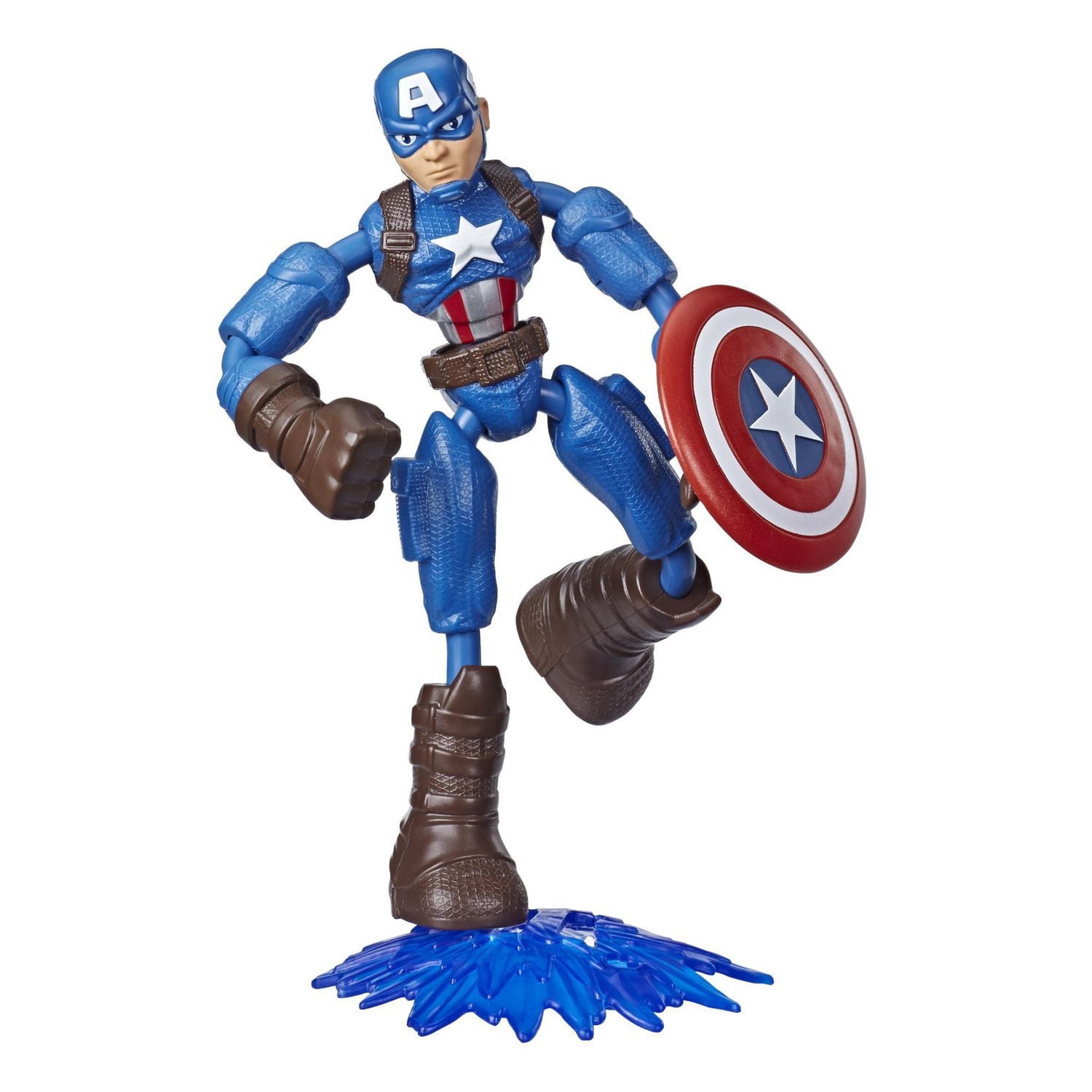 Marvel Avengers Bend and Flex - Figurine articulée Captain America de 15 cm flexible, incluant accessoire, pour enfants à partir de 6 ans