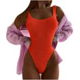 thumbnail image 1 of Women's Wrinkled Cloth Wave Fluorescent Color Fashion One-piece Swimsuit Swimsuit, 1 of 8