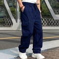 thumbnail image 4 of SHIXIAOO Male Versatile All Season Cargo Pants Pocket Hem Solid Color Plus Size Outdoor Trousers Little Year with with Foam Toe Stocking Sock 4 1 Boy Trousers Men with 6 13 Mens Workout Pants with, 4 of 7