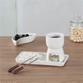 thumbnail image 3 of 1 x Ceramic Fondue Set Consisting of White Chocolate Fondue Ceramic Fondue Set with 2 Stainless Steel Forks (1 x Chocolate Fondue Set),2024 Ping, 3 of 5