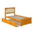 thumbnail image 1 of Atlantic Furniture Mission Twin XL Platform Bed with Trundle in Caramel, 1 of 7