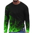 thumbnail image 2 of Meichang T-Shirt à Manches Longues pour Hommes, T-Shirts Graphiques pour Hommes Décontractés à Imprimé Flammes 3D, T-Shirts Mode à Col Rond pour le Gym à Manches Longues pour Hommes, 2 of 5