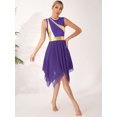 thumbnail image 2 of zdhoor Robe de Danse Maman et Moi Métallique Sans Manches Ballet Louange Moderne Lyrique Costume de Performance Violet G, 2 of 8