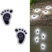 Ground Lights Outdoor Cute Print Light Outdoor Gardent Lights Lighting Inground Lights for Garden Patio Flowerbed Decor,A Pair Of Outdoor Solar Ground Lights