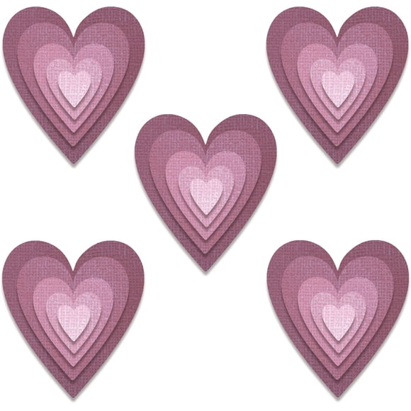 Sizzix Thinlits Dies By Tim Holtz 25/Pkg-Stacked Tiles Hearts - 665858
