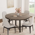 thumbnail image 1 of GloryStar 47" Round Metal-Frame Dining Table, Wooden Top 4-Person Circle Table for Kitchen, Dining Room & Apartment, Chairs Sold Separately, 1 of 12