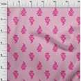 thumbnail image 2 of oneOone Cotton Poplin Fabric Leaves & Floral Block Printed Craft Fabric BTY 42 Inch Wide, 2 of 4