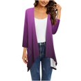 thumbnail image 2 of Women'S Cardigans Kimonos,Lightweight Front Open Cardigan For Women Summer Clearance,Open Front Breathable Cardigans,Women's Gradient Printed Long Sleeved Irregular Hem Pleated CardiganCardigan, 2 of 6
