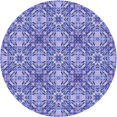 thumbnail image 1 of Ahgly Company Machine Washable Indoor Round Transitional Jeans Blue Area Rugs, 6' Round, 1 of 7
