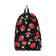Backpacks for Girls Girls Floral Strawberry Pattern Backpack Campus Fashion School Bag Suitable for Junior High School Bags Backpacks for School