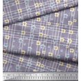 thumbnail image 3 of Soimoi Purple Cotton Cambric Fabric Check & Floral Decor Fabric Printed BTY 56 Inch Wide, 3 of 3