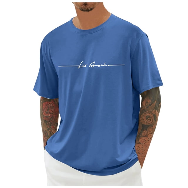 Puawkoer T-Shirt Surdimensionné T-Shirt pour Homme T-Shirts pour Homme Décontractés T-Shirt d'Été pour Homme T-Shirts T-Shirt Homme Col Rond Manches Courtes T-Shirts Graphiques T-Shirts avec Poche pour Homme T-Shirt avec Ville
