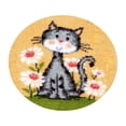 thumbnail image 1 of DIY Crochet Thread s Embroidery Carpet Set Latch Hook for Adults cat, 1 of 8