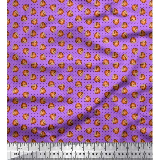 Soimoi Green Poly Georgette Fabric Circle Art Geometric Print Fabric by the Yard 52 Inch Wide