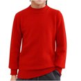 thumbnail image 1 of MeetoTime 4-18 Years Children's Knitted Undershirt Solid Color Thick Half High Neck Long Sleeved Pullover Top, 1 of 3