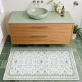 thumbnail image 1 of Cream Green Oushak 2x4 Entryway Rug - Modern Vintage Boho Eclectic Floral Pastel, Washable Low Pile Non-Slip Small Throw Area Rugs for Door Mat Indoor Entrance, Kitchen, Bathroom, Bedroom, Laundry, 1 of 8