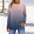 thumbnail image 2 of SROBPTY Longues Chandails à Manches pour Femmes, T-Shirt à Manches Longues à Col Rond avec Imprimé Automnal pour Femmes, Rose, TG, 2 of 5