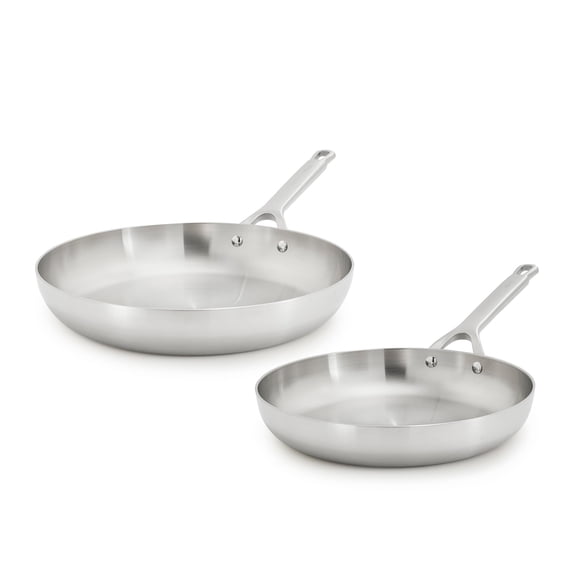 GreenPan x Bobby Flay Acier Inoxydable Poêle à Frire et Poêlon 10” et 12” Ensemble, Compatible Induction, Durable, Va au Lave-Vaisselle, Four et Gril Sa