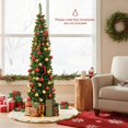 thumbnail image 4 of Costway 6 FT Pre-Lit Pencil Christmas Tree with 180 LED Lights & 390 Branch Tips Party, 4 of 10