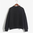 thumbnail image 1 of Jsaierl Womens Casual Solid Color Sweatshirts Loose Fit Round Neck Long Sleeve Pullover Soft Fall Trendy Tops Basic Simple Versatile Sweatshirts, 1 of 3